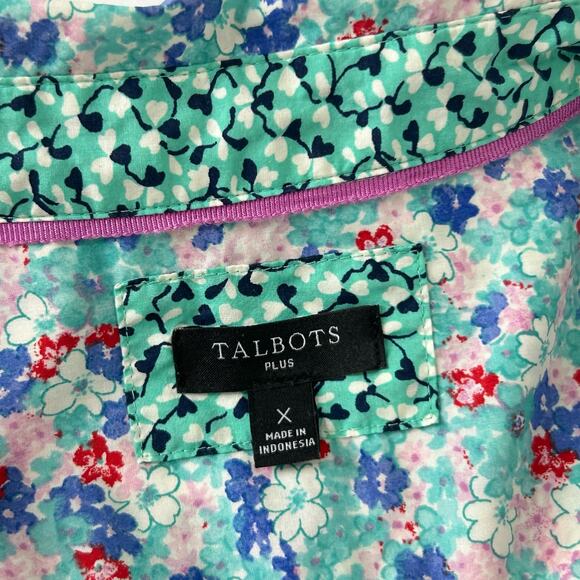 Talbots Floral Shirt Womens Size: X Lovely Ditsy Flowers Long Sleeve Button up - Picture 10 of 13